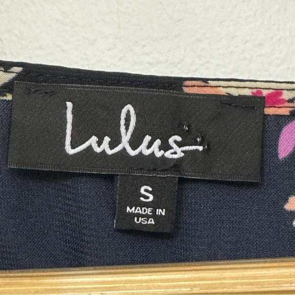 Lulus Herbaceous Babe Navy Floral Print Shift Dress Size Small - Picture 10 of 12